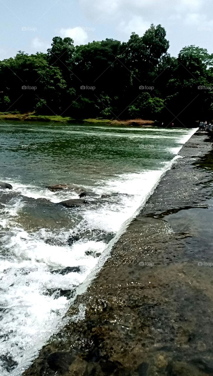 river clean water bilt a small check dam for water storage clean and blue water looks so beautiful
