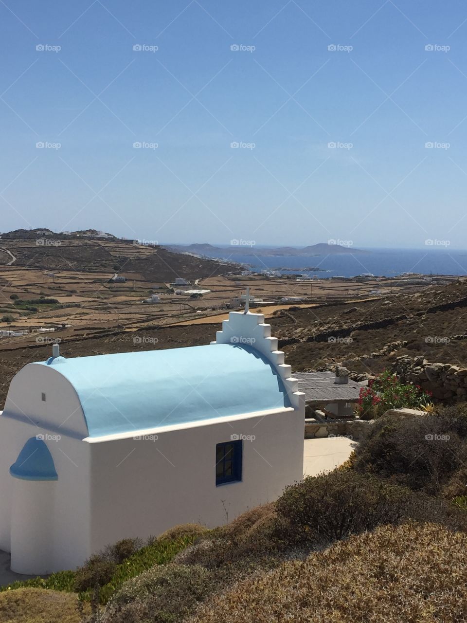 Mykonos. Greece. Church view. Sea view. Landscape. Summer in Greece. Amazing view. Live the dream. Best island . Scenic. Cycladic architecture. Cyclades 