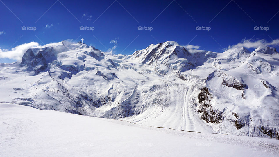 winter season matterhorn snow mountains in swiss