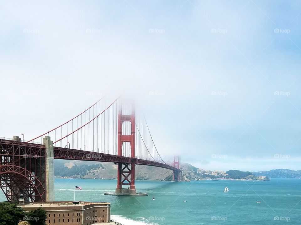 Golden Gate bridge in the fog