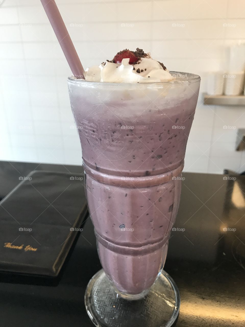 Raspberry chocolate chip shake
