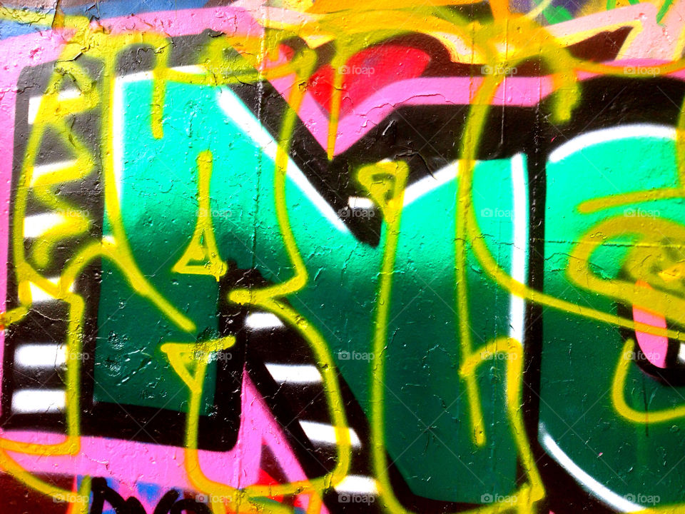 green graffiti yellow pink by kshapley