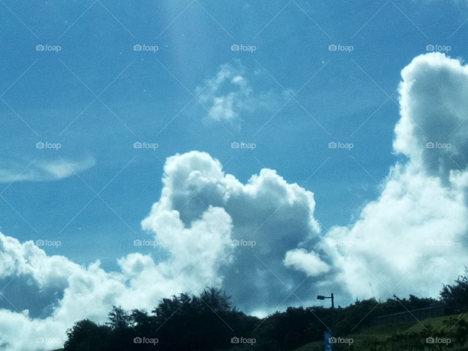 blue sky and clouds