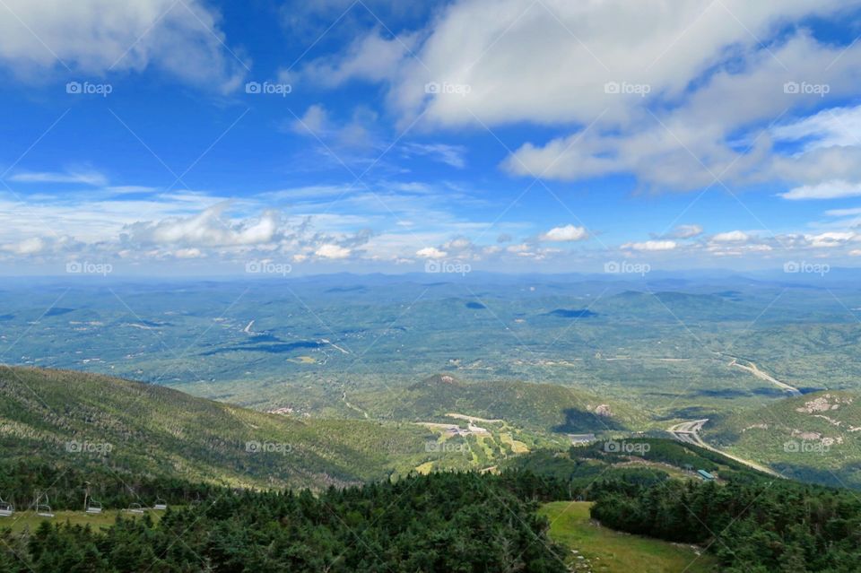 Mountain  top view with  clouds 