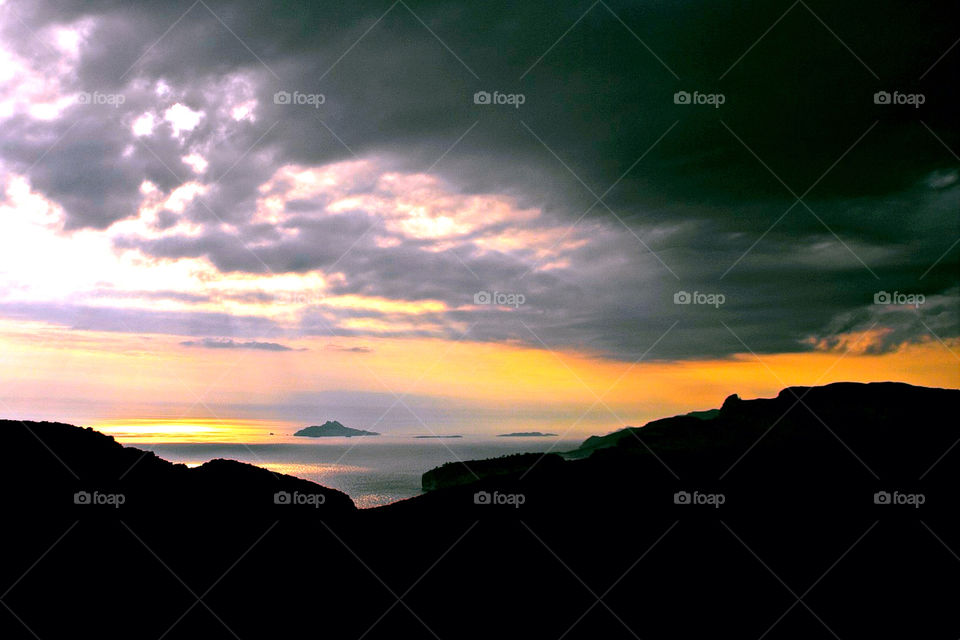 landscape ocean dark sunset by krispett
