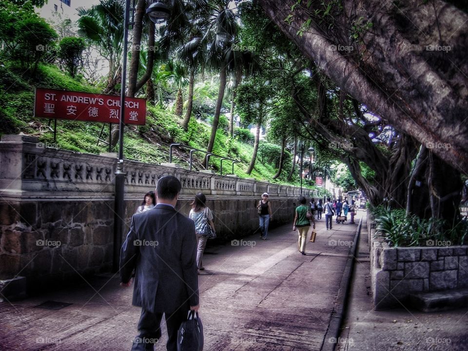 Walking to Work in Hong Kong