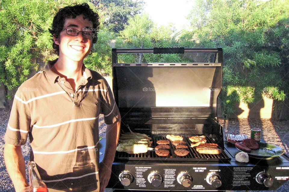 Man and his grill