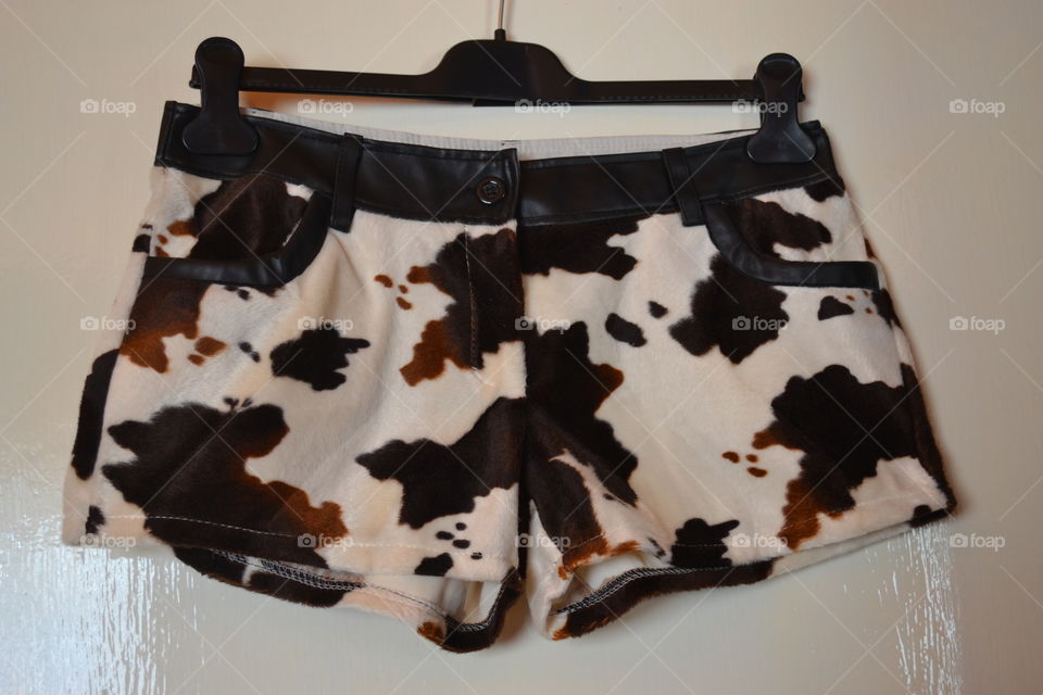 Cow print shorts for a hot night out