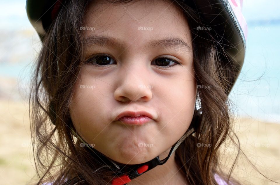 Close-up of a cute girl's face