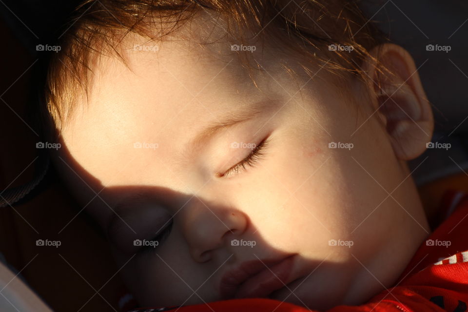 Close-up of boy sleeping