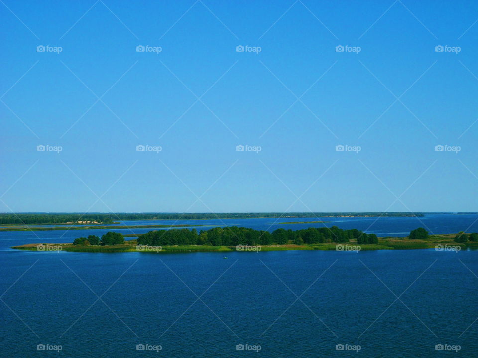 boundless water spaces of the Dnieper River in Ukraine