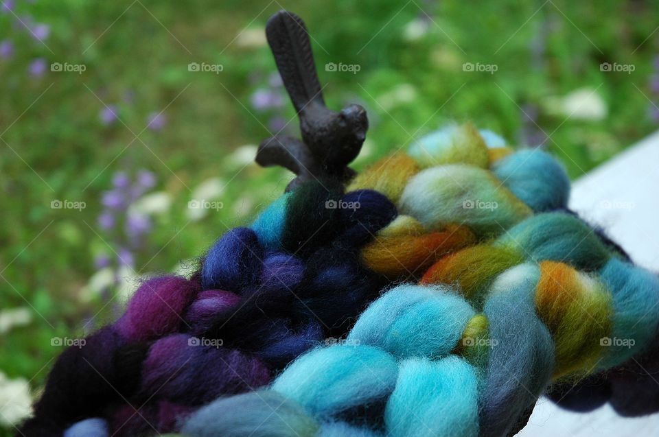 Handpainted Wool Fiber. Handpainted Wool Fiber Braids for Spinning into Handspun Yarn.  Dyed by Hello Yarn.