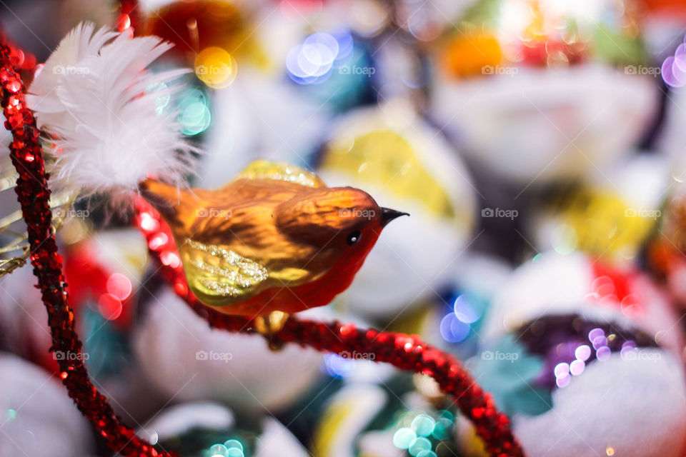 Christmas tree decoration bird