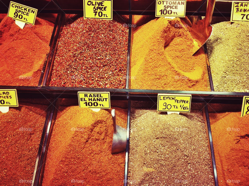 Spices in the souk, Istanbul,