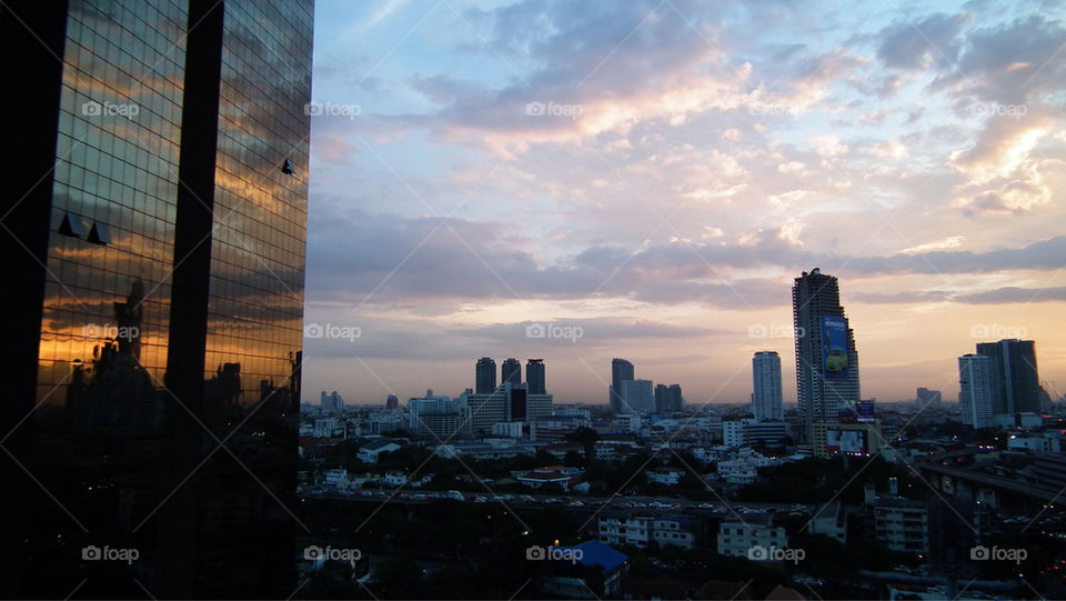 Bangkok city view from skyscraper Thailand