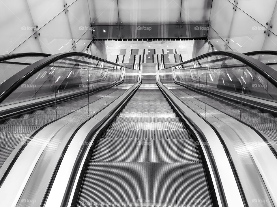 Escalator, Transportation System, Car, Airport, Steel