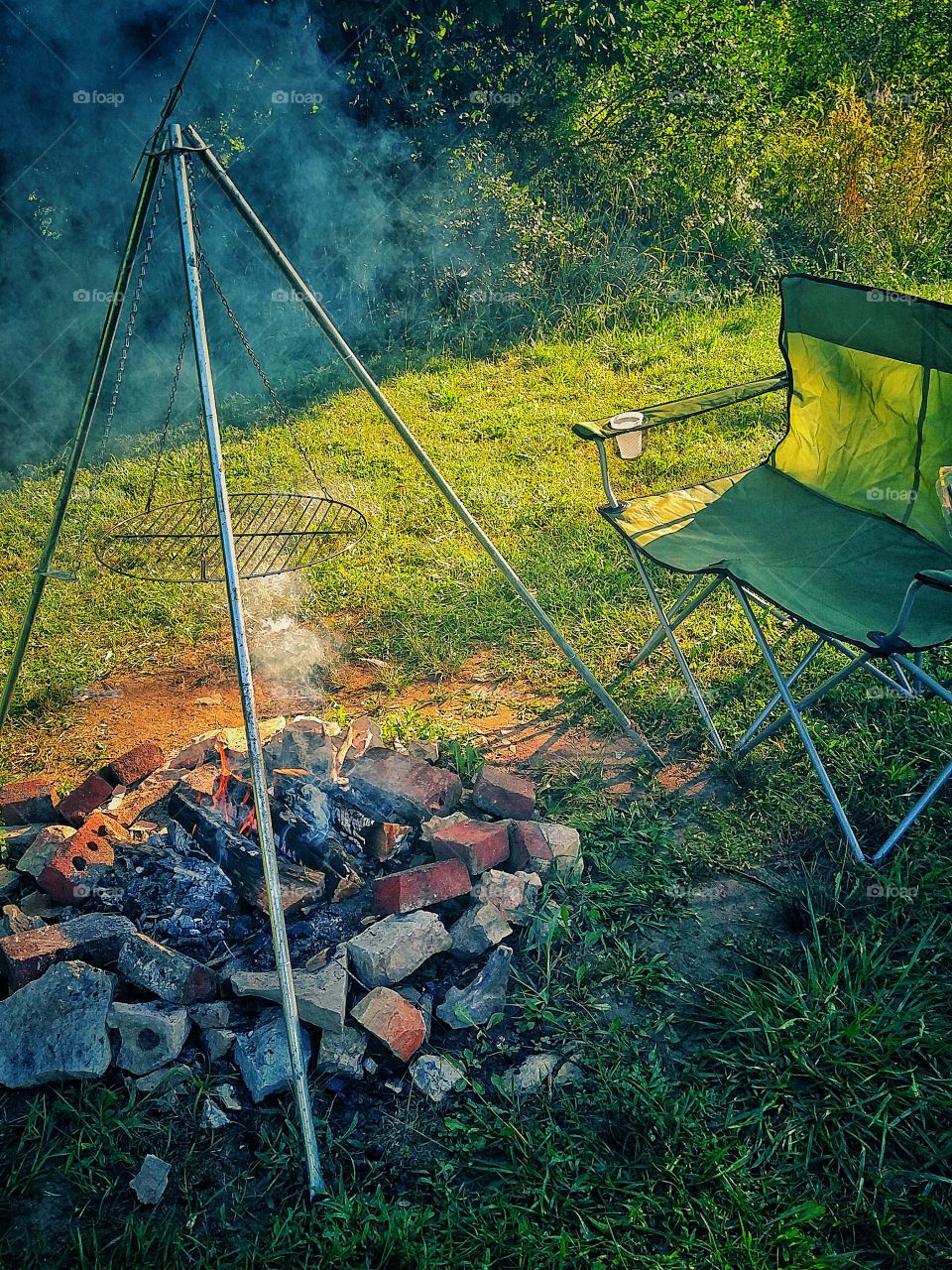 Campfire after a day out on the trails