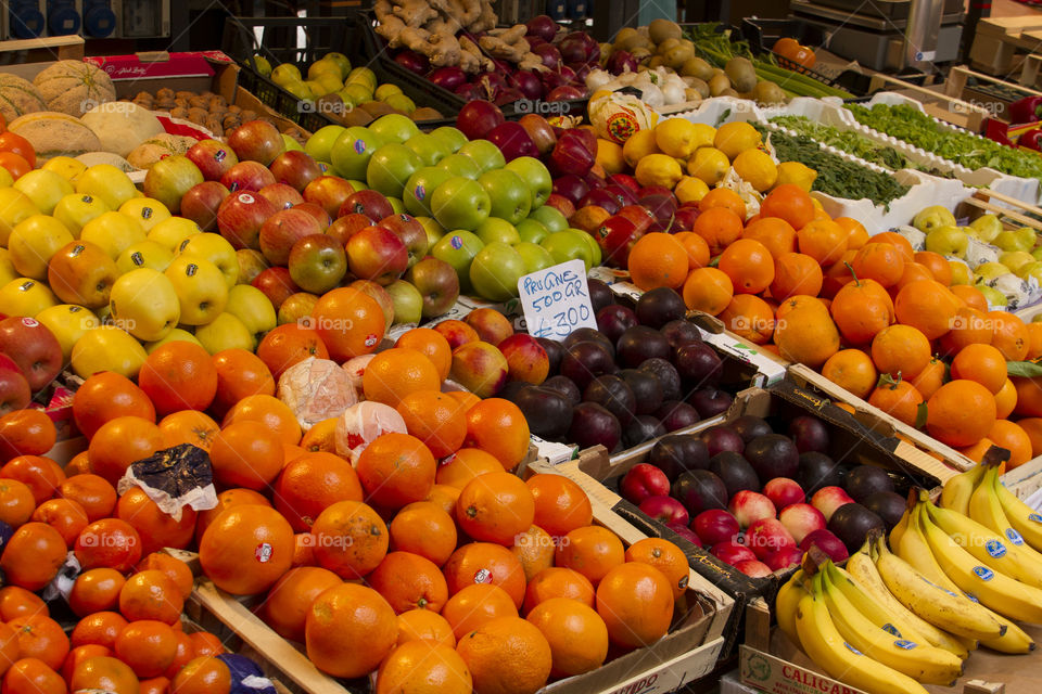 Variety of fruit  at fruit market