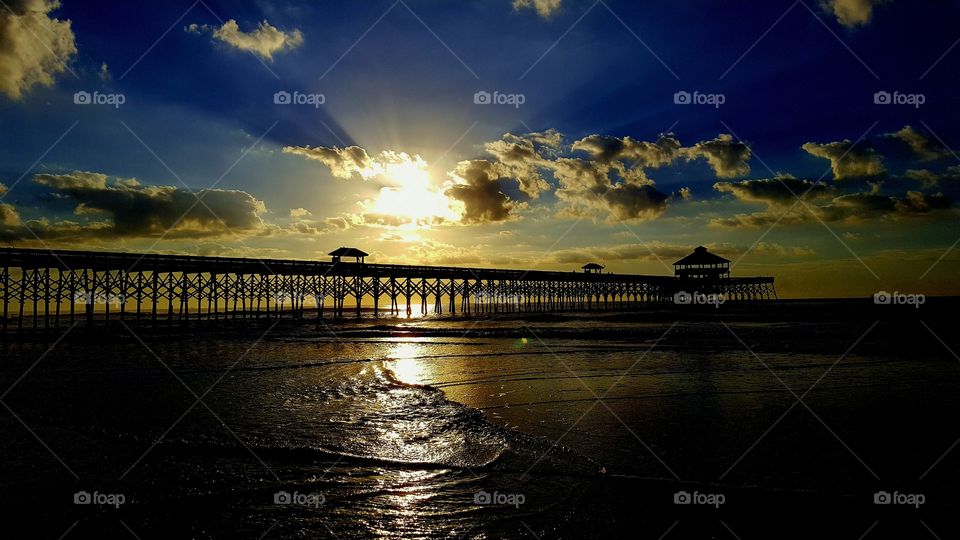 Folly Beach pier silhouette