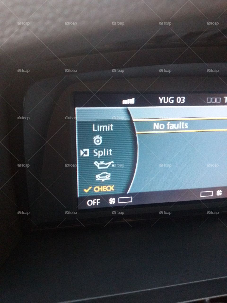 no faults screen on a bmw car
