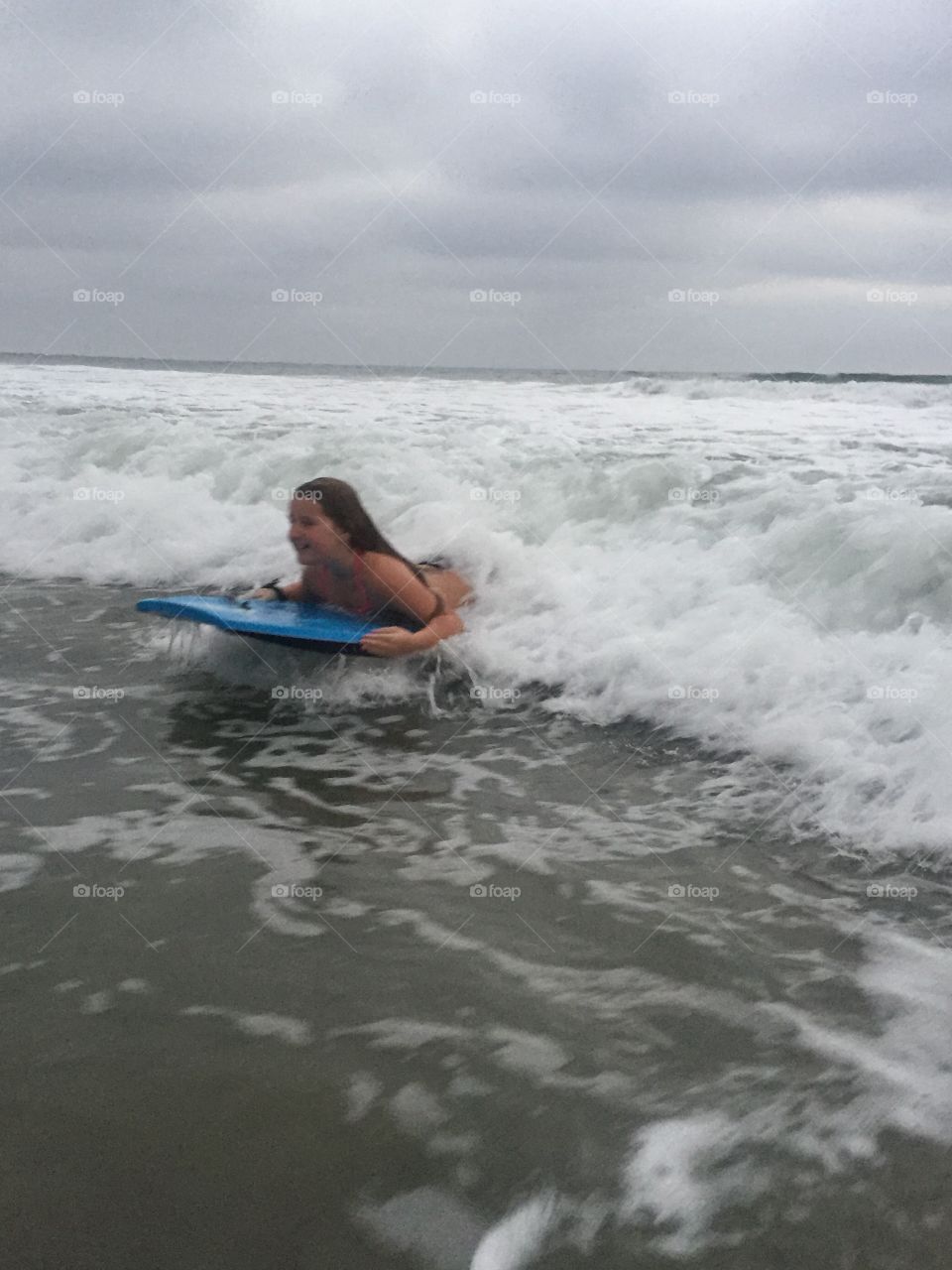 Boogie boarding the Carlsbad waves!