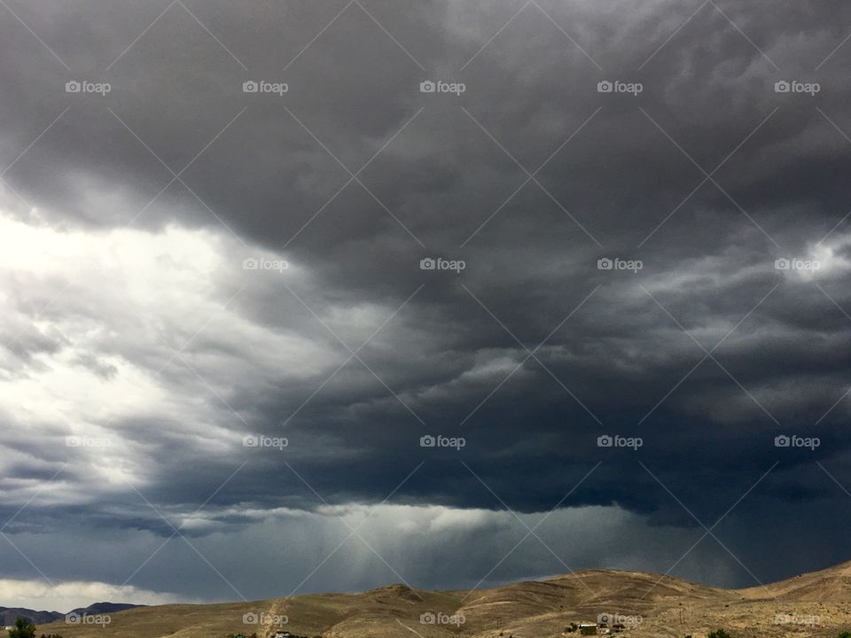 Thunderstorm and black clouds in the high sierras 