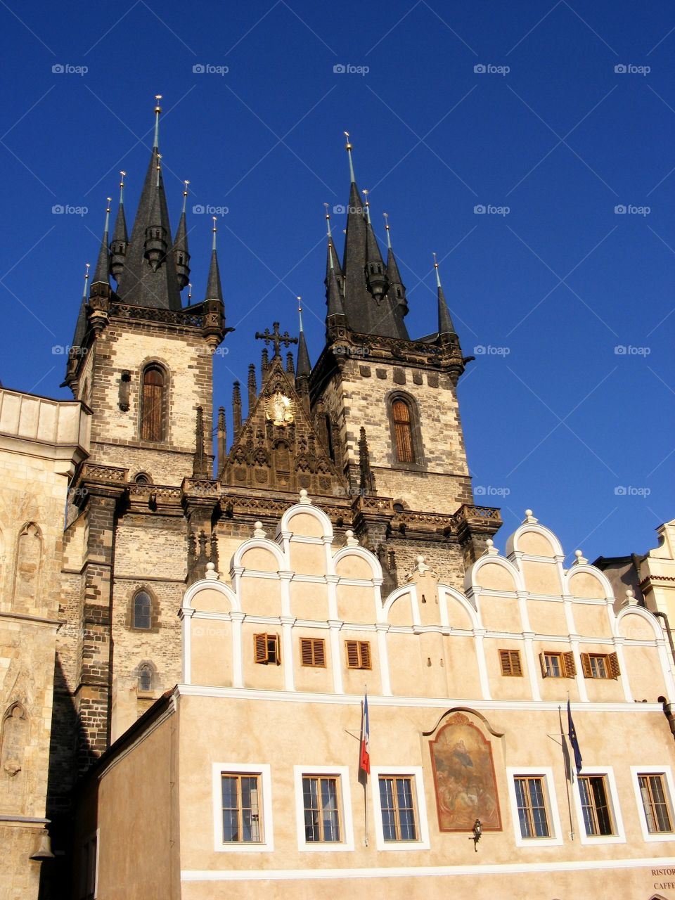 View of the Church Of Our Lady In Front Of Tyn. Old Town Square in Prague, Czech Republic