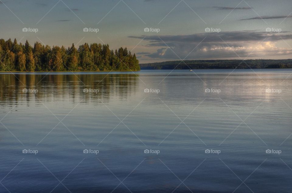 View of idyllic lake