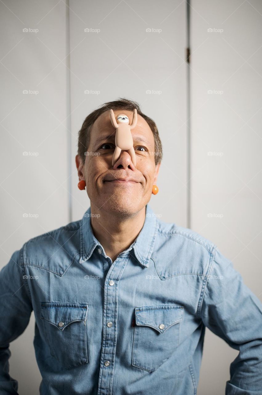 A portrait of a silly man 