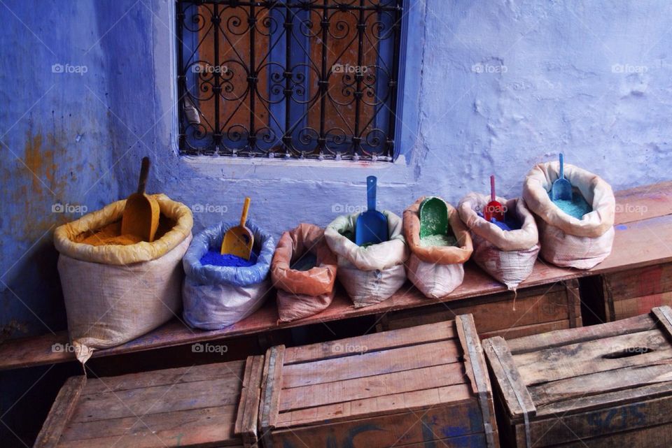 Dyes for sale in Chefchaouen