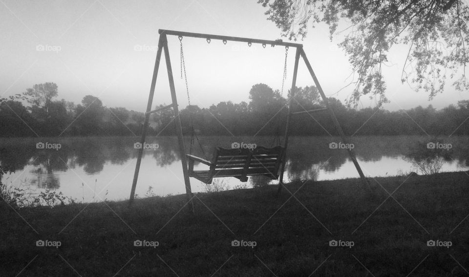 Lonely Swing in Silhouette 