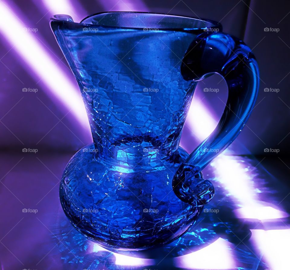 Blue pitcher