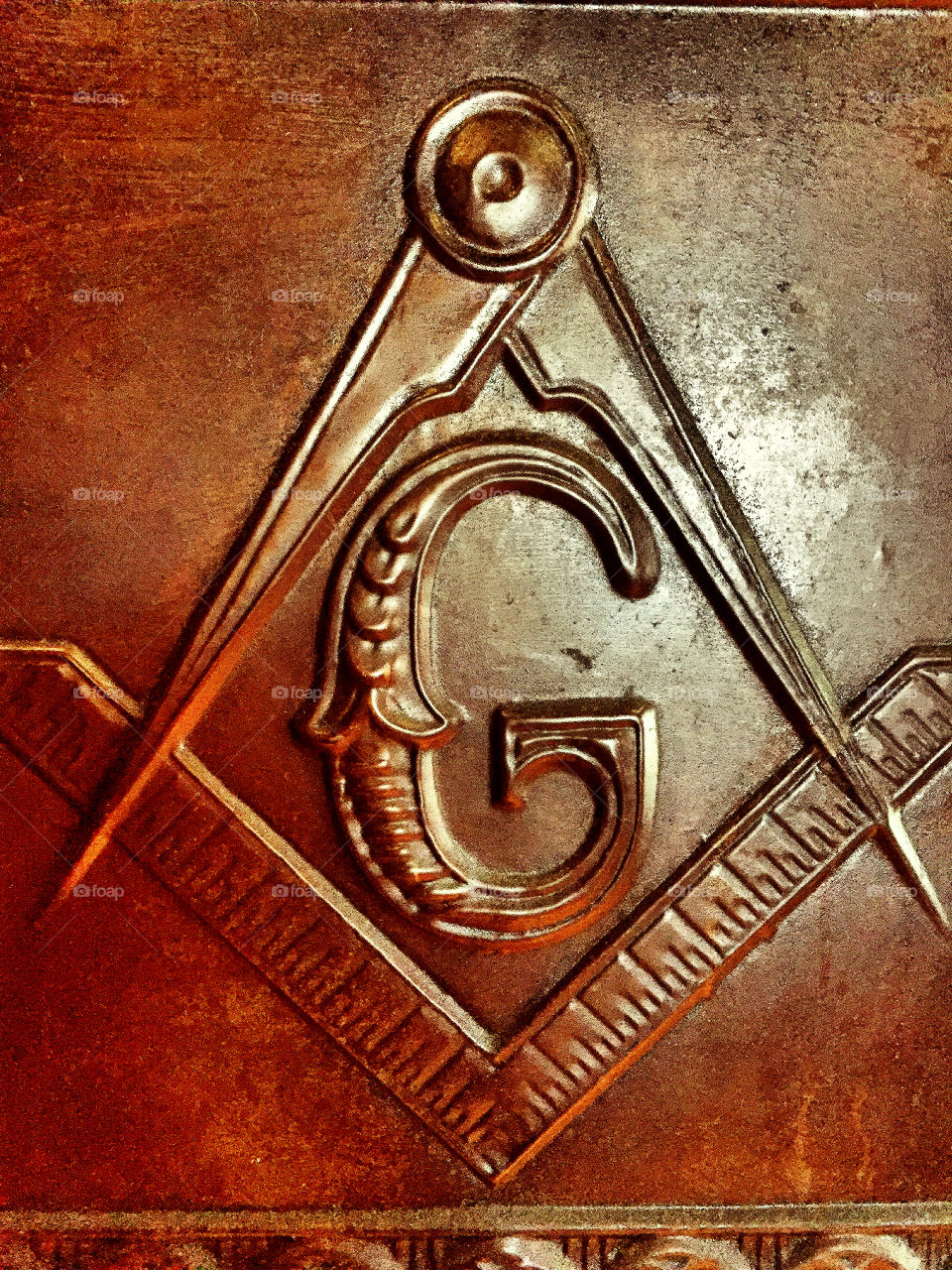 Freemason symbol. Square and compass. 