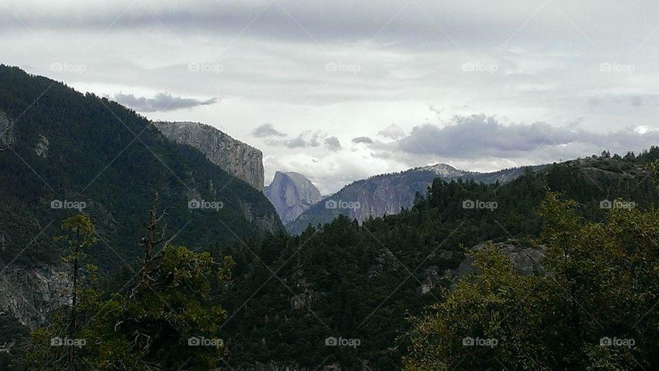 view of half dome, Yosemite valley