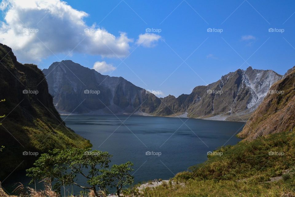 Inactive volcano crater