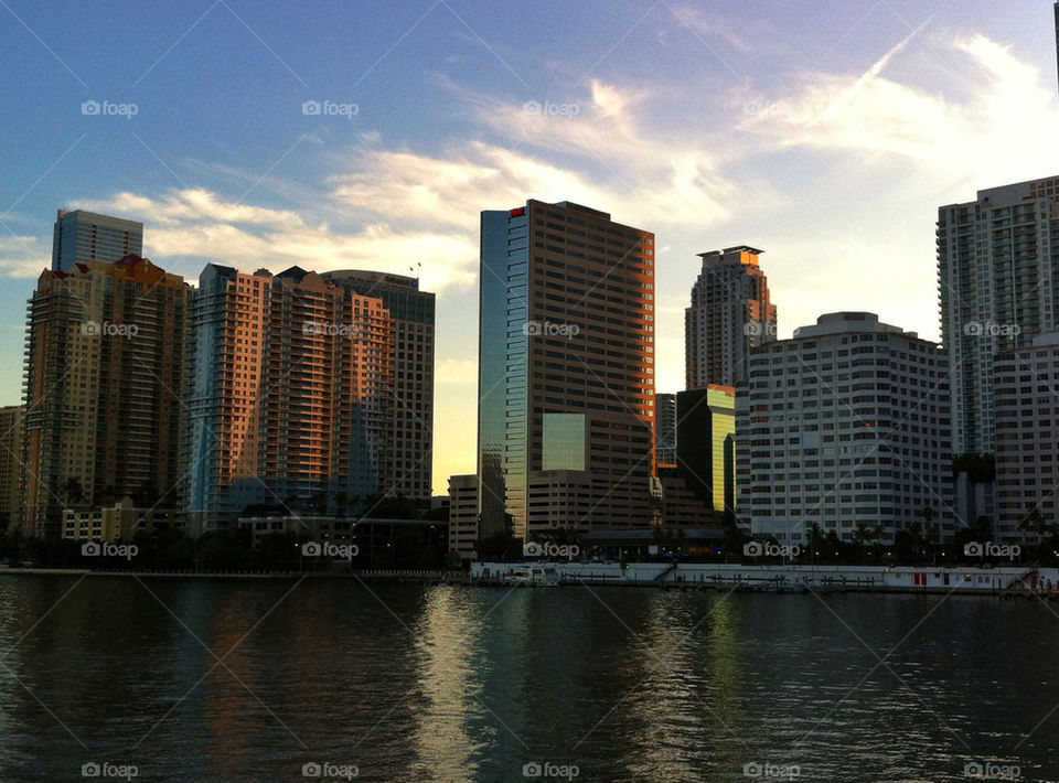 sunset miami downtown by meslava