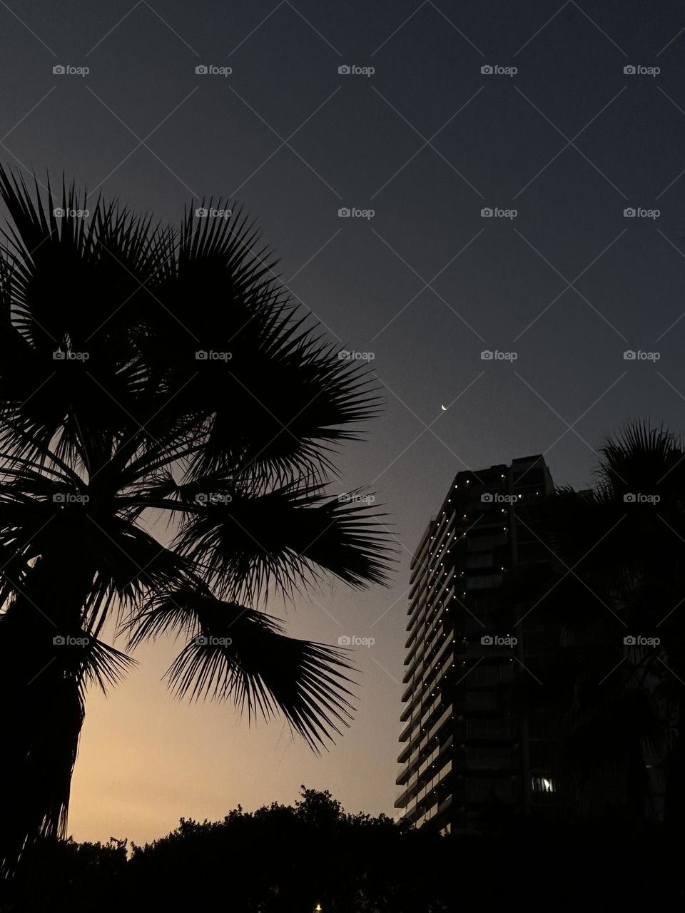 Sunset with the moon 