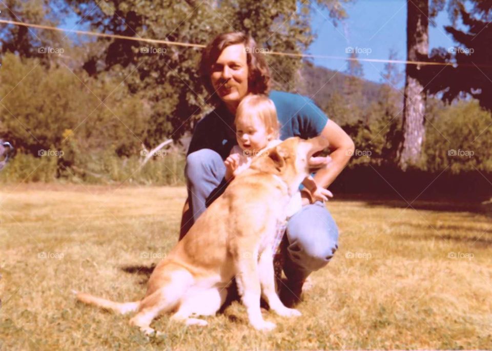 Dad, me and the dog in the 1970s
