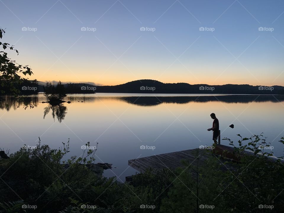 Sunset by the lake in Canada taken this photo with an iPhone 