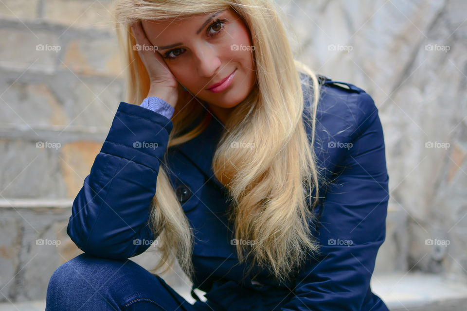 Portrait of a contemplating young woman