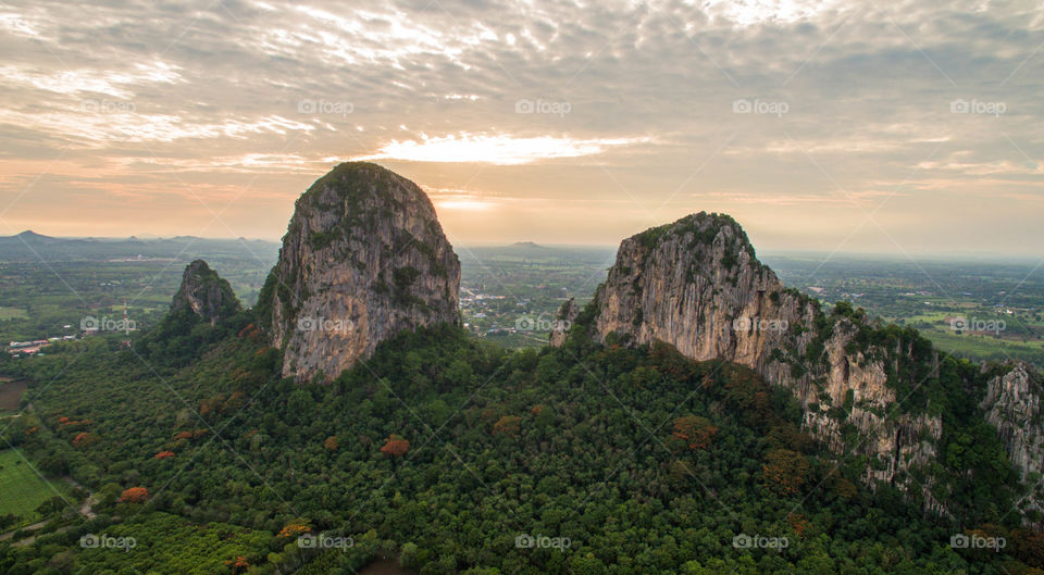 aerial view thailand mountain