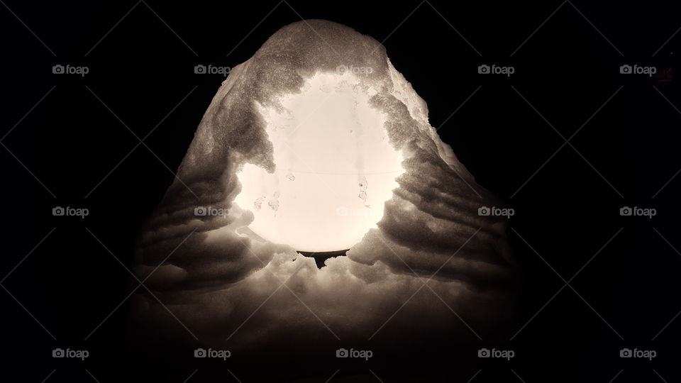 snow covered light
