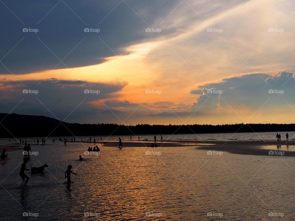 Sunset reflections on the sea