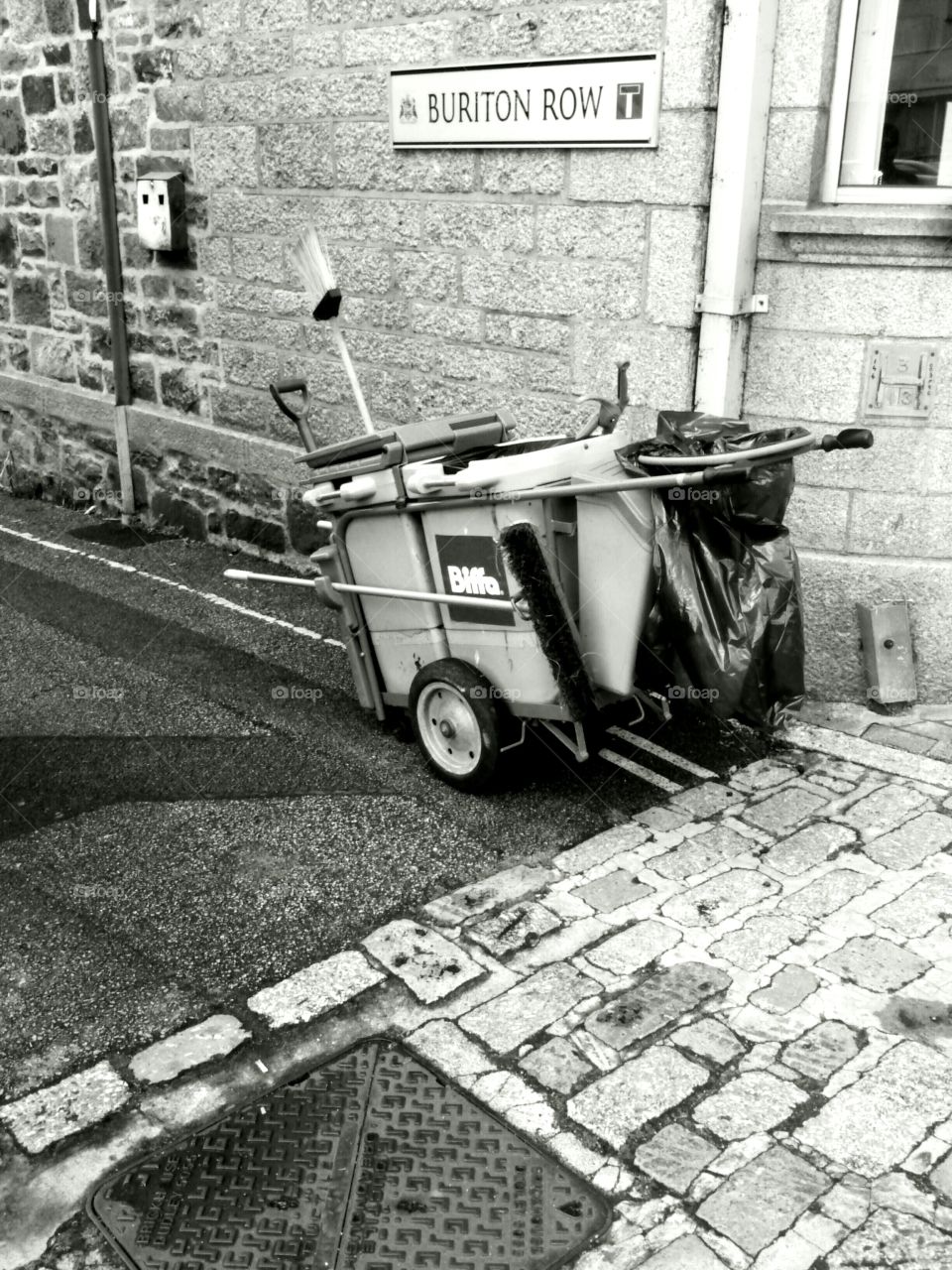 street sweeper in Penzance. unseen  in plain sight