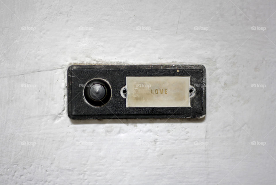 Love doorbell, rectangle shape, creative