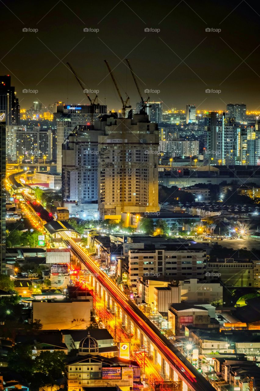 Light of skyscraper in Bangkok