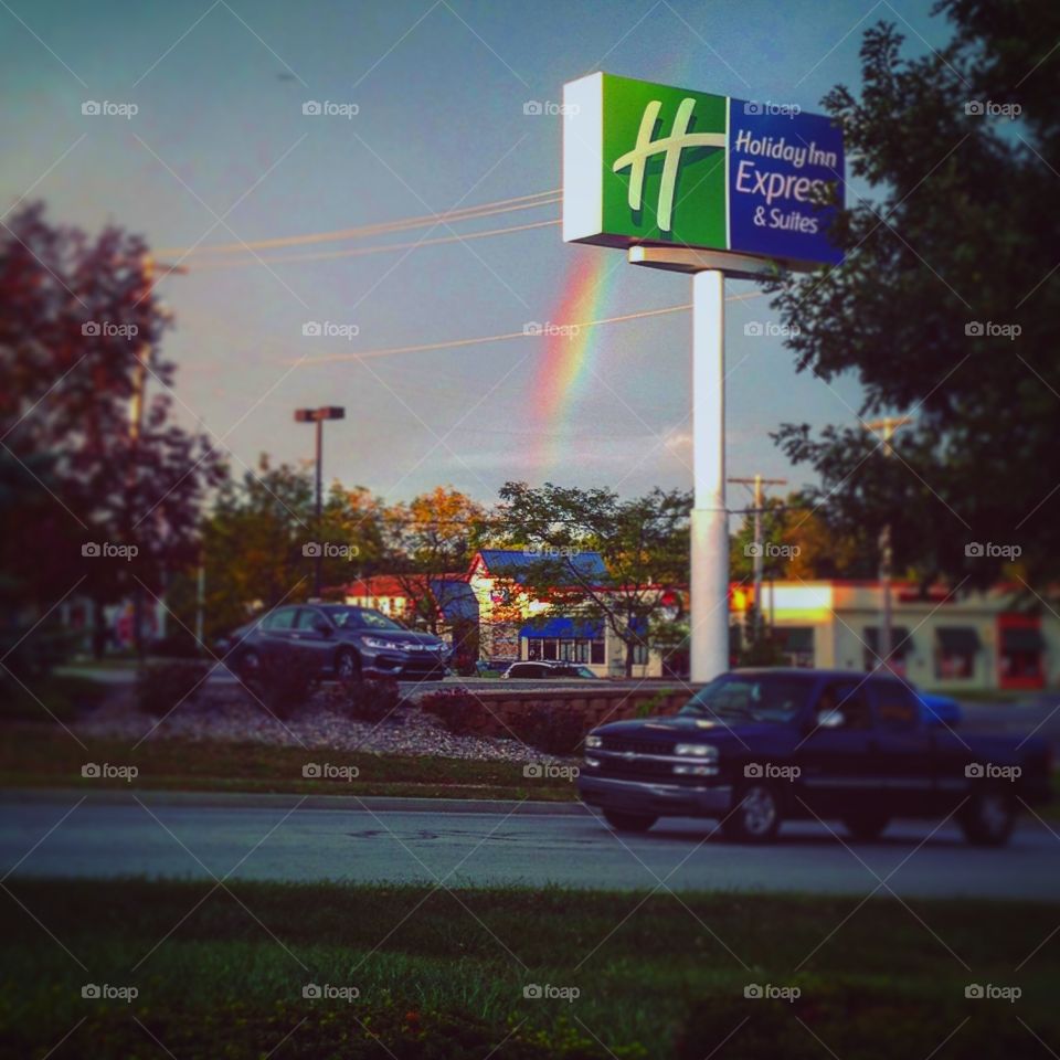 Rainbow at the IHOP. 