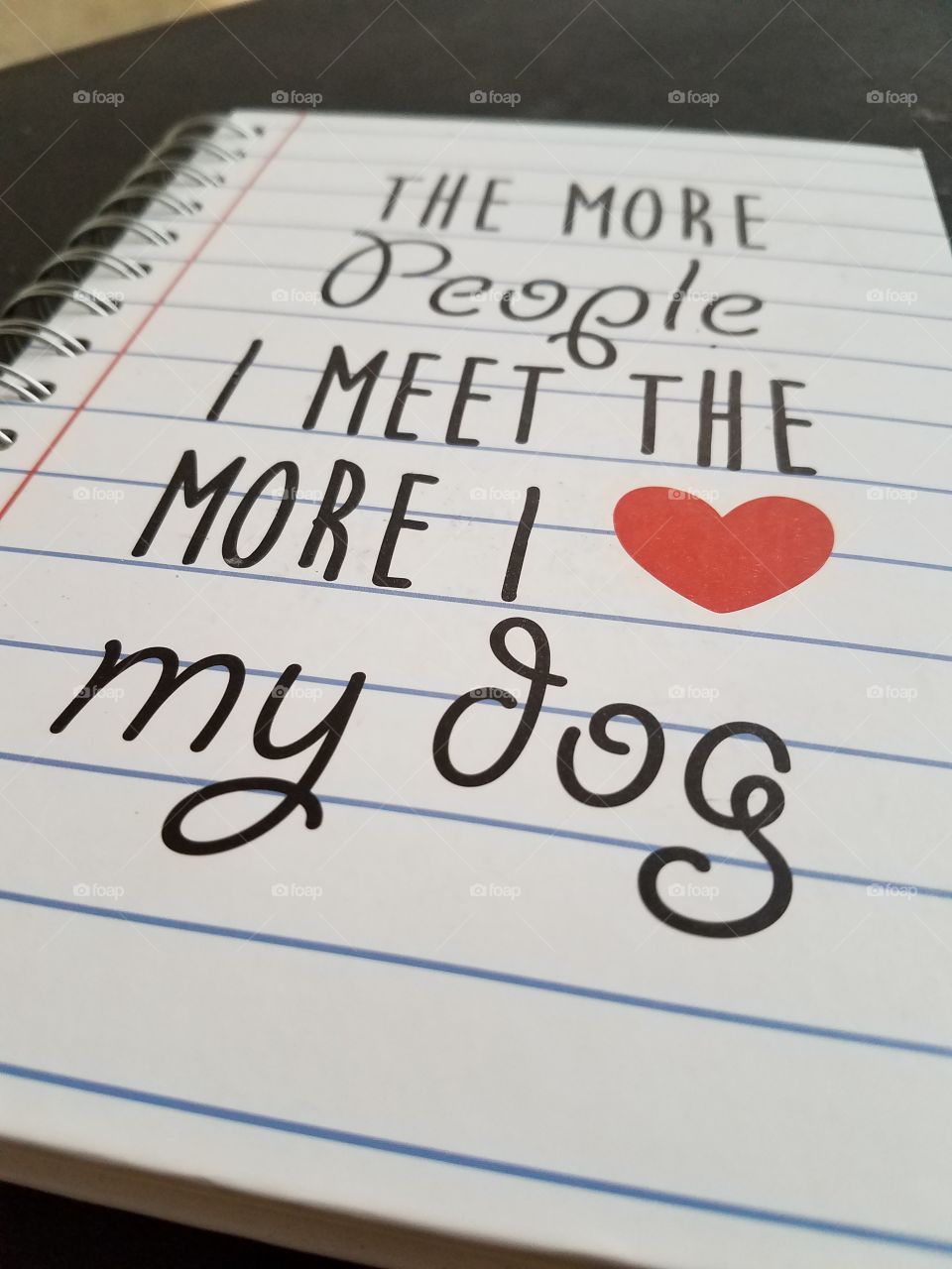 the more people I meet the more I love my dog notebook