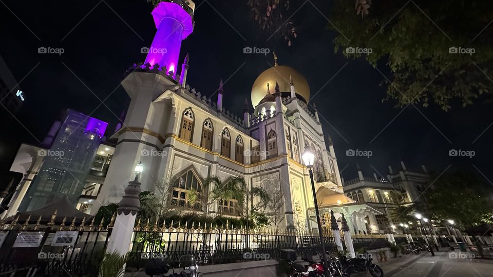 Sultan Mosque, Singapore, at Night