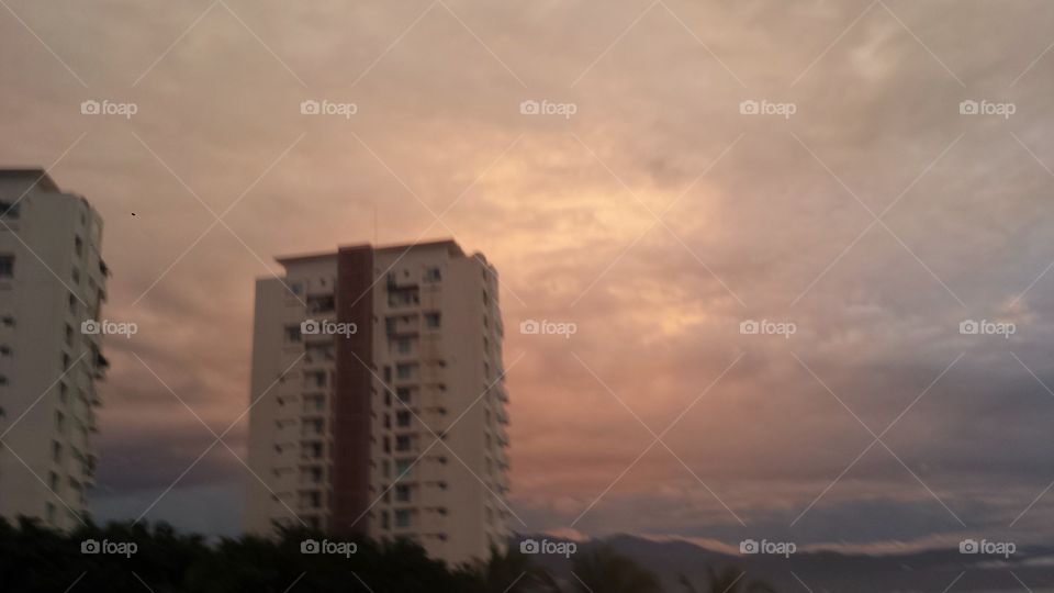 View of hotel & skyline in Puerto Vallarta